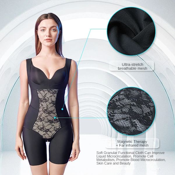 Slimmad kroppsformare för kvinnor Kvinnor Helkroppsformare Butt Lifter Bodysuit Midja Shaper Shapewear Postpartum Recovery Slimming Shaper Black M