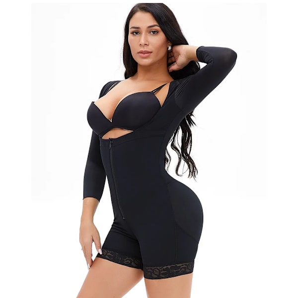 Hög kompression midjegördel Breasted Dragkedja Butt Lifter Shapewear För kvinnor Magkontroll Bantning Helkroppsform Beige 4XL