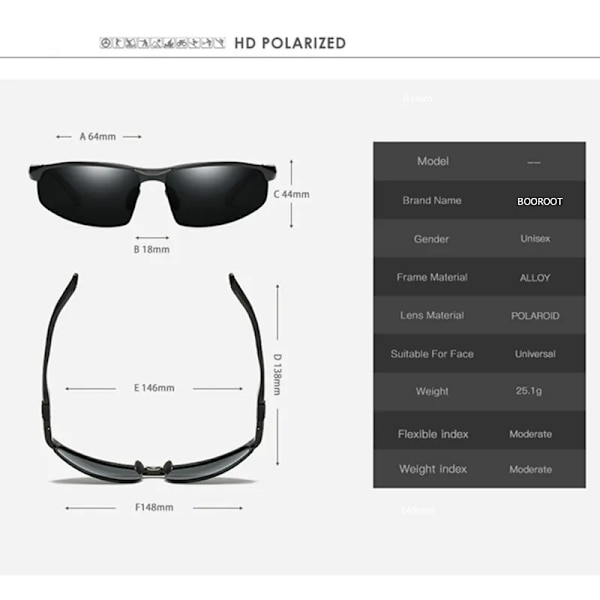 Polariserade solglasögon för män Högkvalitativ aluminium Magnesiumbåge Solglasögon UV400 Sportkörning Solglasögon män Black Frame -Red With Glasses Case
