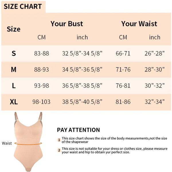 Sexig stringtrosa för kvinnor Magkontroll Shapewear V-ringad linne Underkläder Jumpsuit Slät kroppsformare midja Smal underkläder Nude-Thong S