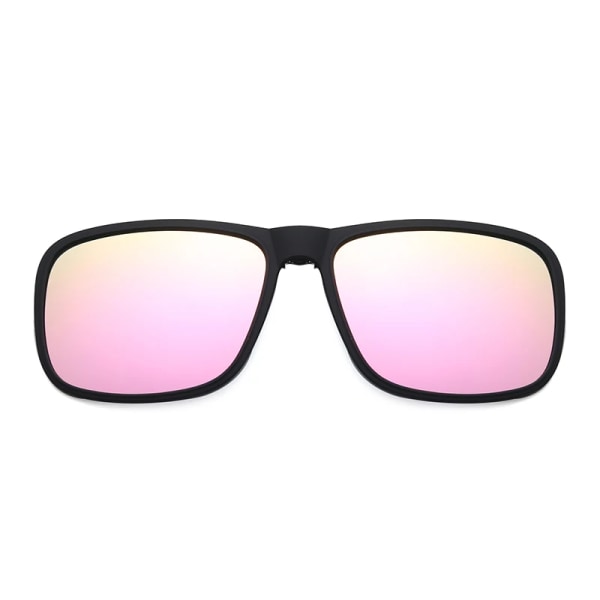 DOHOHDO New Square Polarized Solglasögon För Män Kvinnor Flip Up Clip On Solglasögon Utomhus Förarglasögon Körglasögon Oculos Pink as show