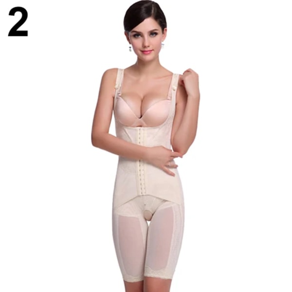 Kvinnor Sömlös Full Body Shaper Midja Underbyst Cincher Suit Kontroll Fast Mage Nude XXL