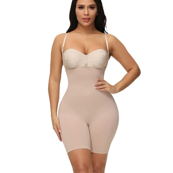 Bantningsslida Platt mage Kroppsformare Kvinna Push Up Butt Lifter Höftförminskande görlar Mage Tunn Body Magkontroll Apricot XL