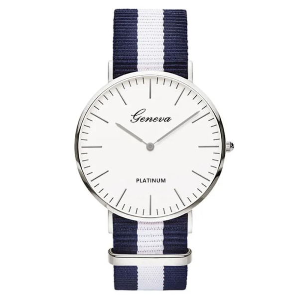 Klassiskt mode randigt Nylon Watch Topp Lyxmärke Män Watch Watch Femme Horloge Saat Klocka TMC517-3
