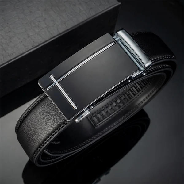 140 cm 150-160 cm Automatiskt spänne manbälte Äkta läder Designermode för lyxigt koskinn Högkvalitativt märkesbälte för man Belt body 115cm