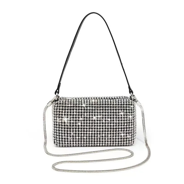 Damväska AW New Rhinestones Handväskor för kvinnor Väskor Diamonds Axelväska Handväska Dam Kvinnlig Crossbody-väska glänsande väska White 3
