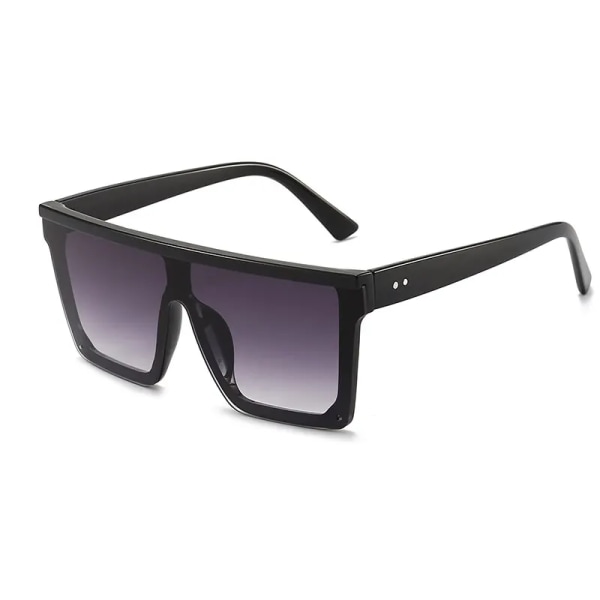 Retro Big Frame Dam Solglasögon Märke Black Square Gradient Uv400 Coola män Solglasögon One Piece Designer black