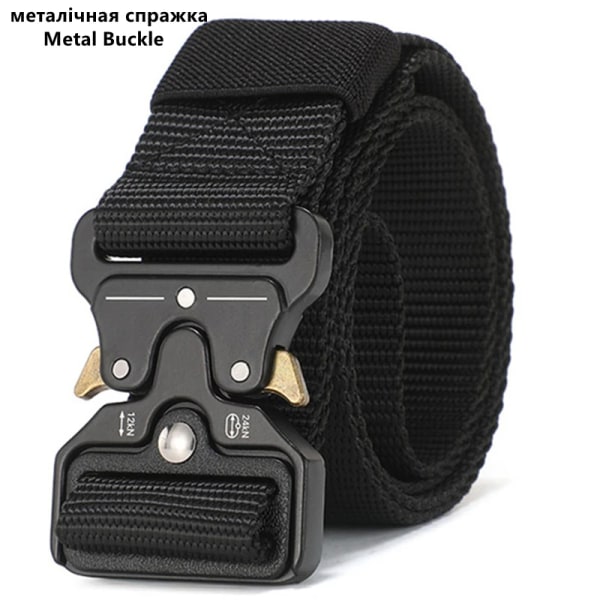 FRALU bälte män utomhusjakt metall taktiskt bälte multifunktionslegering spänne hög kvalitet Marine Corps canvas bälte för män black JS 45to47inch