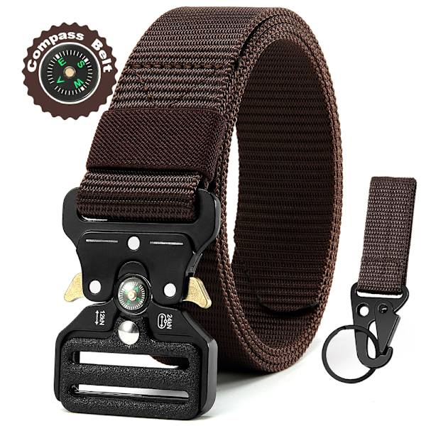 Herrbälte Army Utomhus Jakt Kompass Taktisk Multi Combat Survival Marine Corps Canvas För Nylon Man Lyxbälten ZNZYD-BR-A 125cm