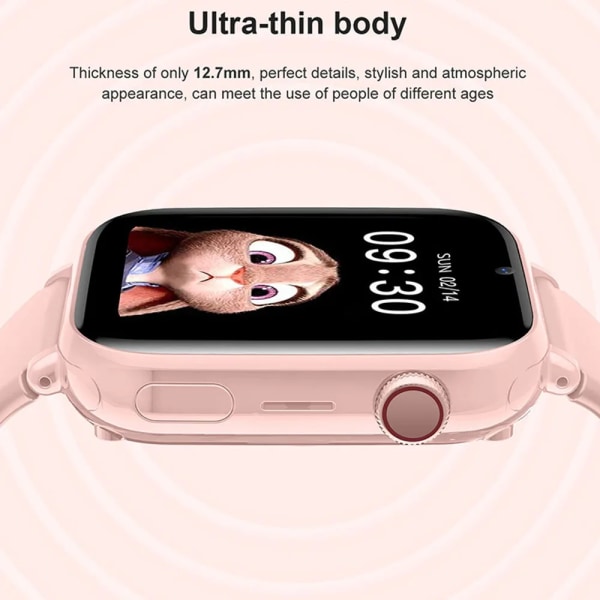 Barn 4G Smart Watch SOS GPS Platsspårare Simkort Videosamtal WiFi Chat Kamera Ficklampa Vattentät Smartwatch För Barn Pink