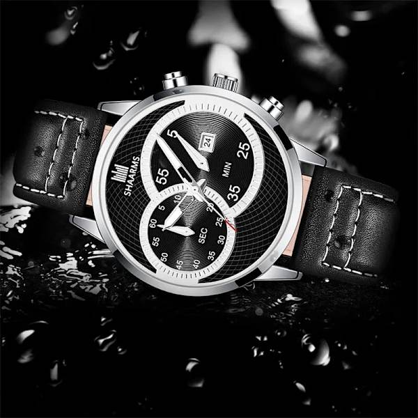 Guldblå ​​Herrklockor Toppmärke Lyx Mode Casual Business Quartz Watch Date Vattentät armbandsur Relogio Masculino Silver