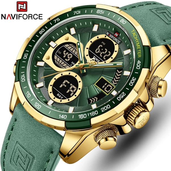 Nya NAVIFORCE klockor för män Läder Herr Militär Sport Vattentät watch Quartz Armbandsur Kronograf Manklocka With Box1