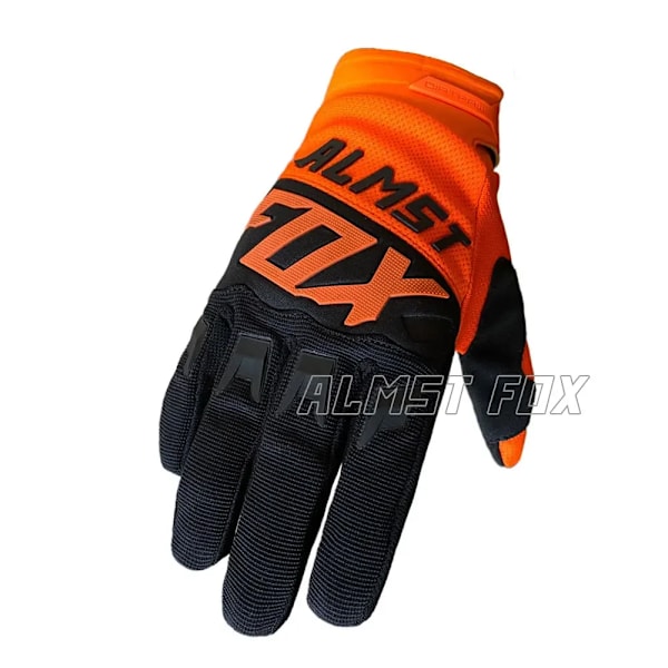 Almst Fox Vuxen Dirt Race Motorcykelhandskar Sommar Andningsbara Motocrosshandskar Atv Mx Utv Bmx Off-Road Cykelhandskar Guantes 08-Orange Black M