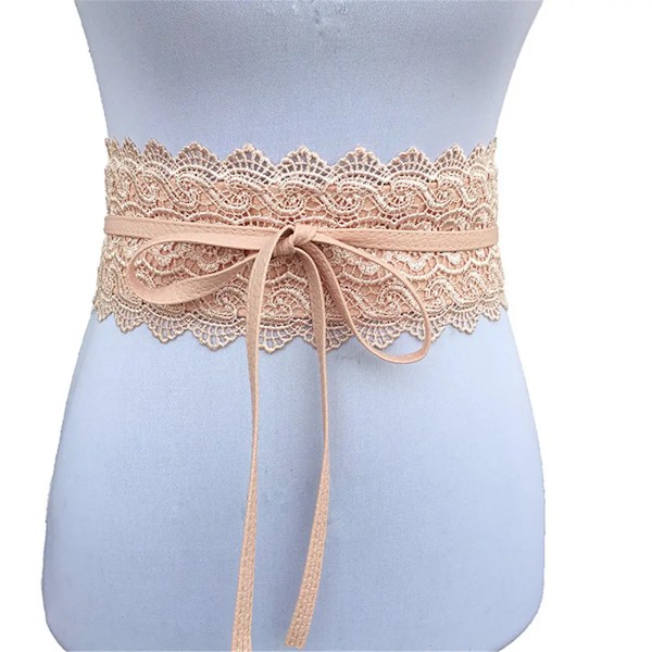 Kvinnor Snörning Pu-läderbälte Nytt Bowknot Bälten Längre Bred Bind Midjeband Slips Rosett Dam Klänning Dekoration Mode 2022 Camel one size