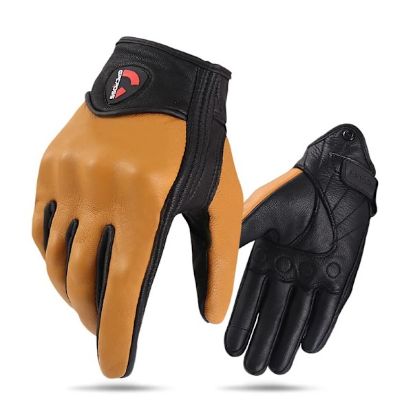 Retro Pursuit Perforerade Motorcykelhandskar i Äkta Läder Moto Vindtäta Guantes Motorcykel Skyddsutrustning Motocrosshandskar Model 1 M