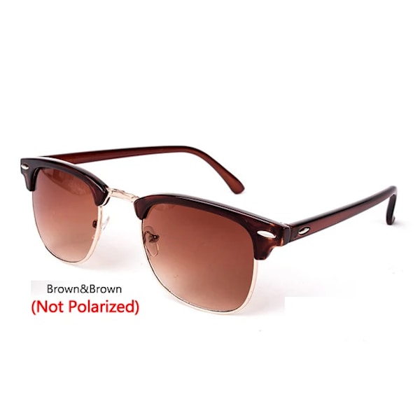LeonLion Polarized Semi-Rinless Solglasögon Dam/Her Polarized UV400 Classic Brand Designer Retro Oculos De Sol Gafas C5 Brown Brown