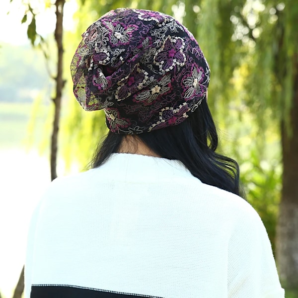 Ny Stil Dammodehatt Höst Casual Kvinnliga Mössor Beanie Stickad Vintermössa Flickor Mössa Spets Skullies Gorro Bonnet white