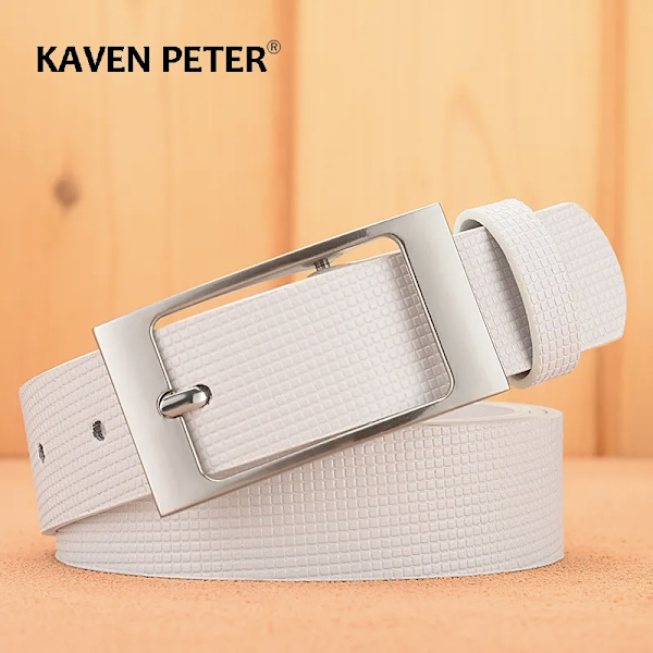Designer vita bälten män högkvalitativt lädermode lyxigt manligt midjebälte Casual manligt pu läder prickband Ceinture Homme Navy 115CM