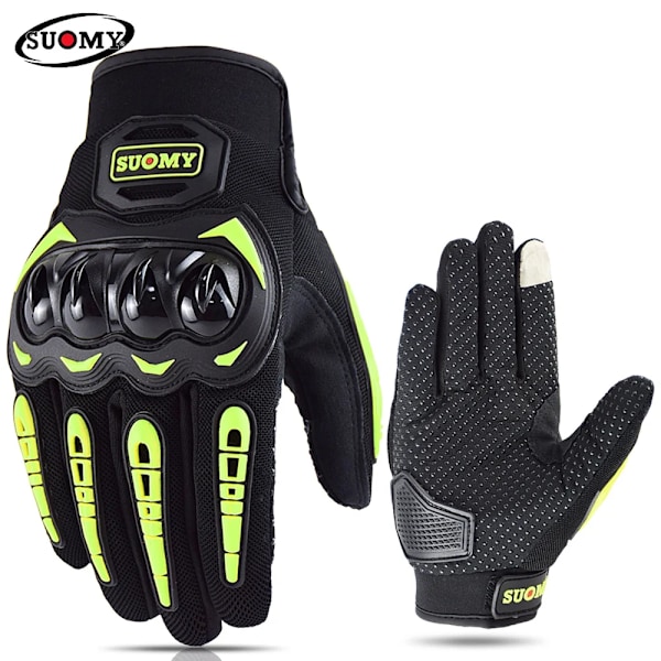 Suomy Sommar Brun Motorcykelhandskar Fingerlösa Getläder Moto Åkhandske Halv Finger Retro Herr Dam Motorcykel Halv Handske SU33 Green XL