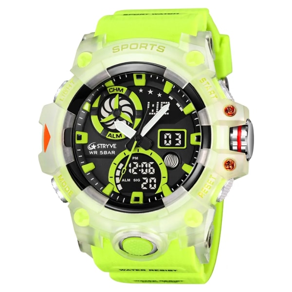 STRYVE Top Brand Elektronisk Watch För Herr Utomhussport Vattentät Dual Time Display Quartz Armbandsur Gummi reloj hombre red