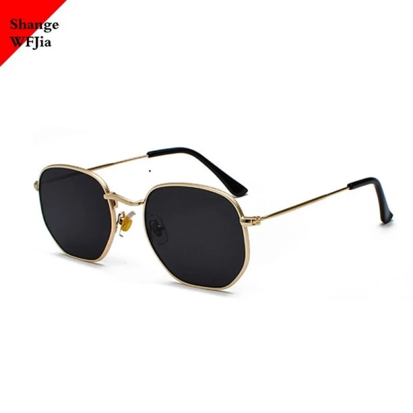 2022 Herr Hexagon Solglasögon Dam Märke Driving Shades Man Solglasögon För Herrglasögon Gafas De sol UV400 Gold clear red AS