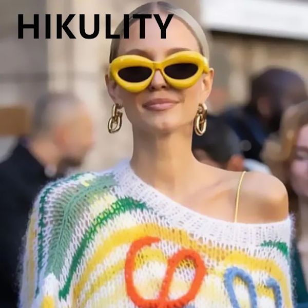 Nya röda läppar Y2K Solglasögon För Kvinnor Nytt modemärke Godisfärg Gul Rosa Solglasögon Män Sexiga Cool Hip Hop glasögon yellow(.280)