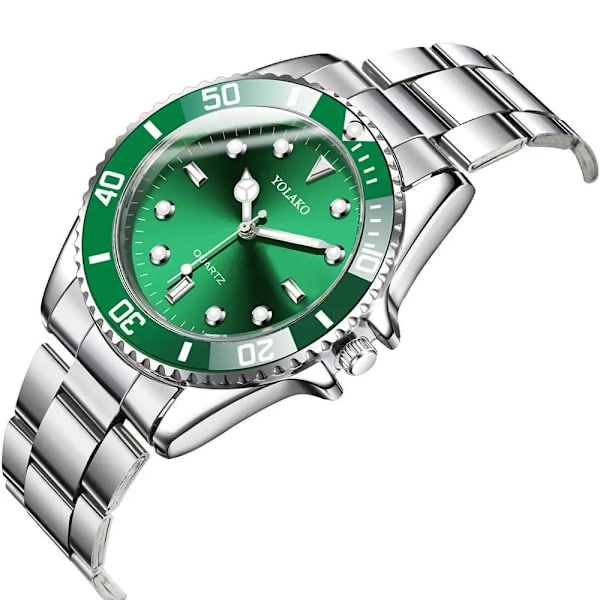 Nya Casual Business Herrklockor Luxury Date Green Dial Herrklockor Mode Herrklockor Klockor Relogio Masculino red