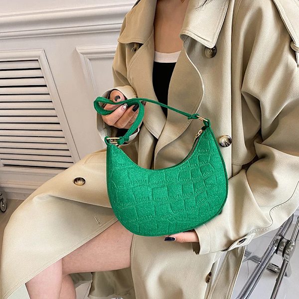 Mode Kvinnor Handväska Enfärgad Casual Mini Underarm Väska Kvinna Grön Kedja Axelväska Dam Läder Tote Bag Rose red shoulder