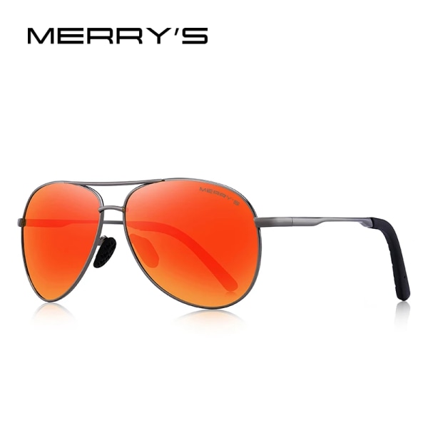 MERRYS DESIGN Herr Klassiska Pilot Polariserade Solglasögon Herr Driving Shield Night Vision Solglasögon UV400 Skydd S8601 C07 Red