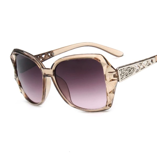 Mode Fyrkantiga Solglasögon Kvinna Lyxmärke Stora Lila Solglasögon Kvinnliga Spegelskärmar Dam Oculos De Sol Feminino Champagne