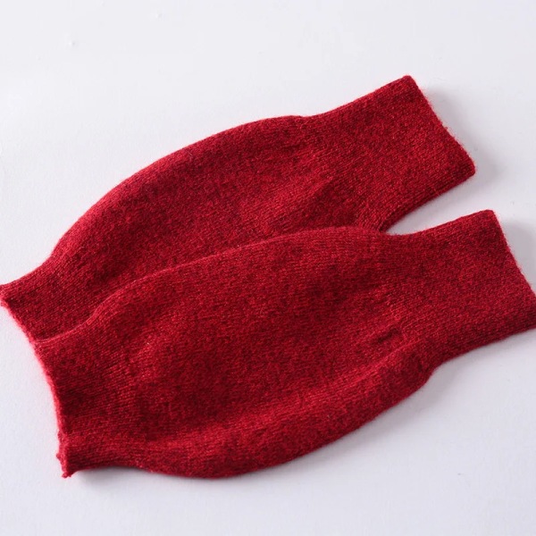 Handskar Dam Vinter Höst Ull Värme Fingerlösa Studenter Flicka Pojke Stickad Halvfinger Utan Handskar Arbete Värme Pekskärm 14 Flower red