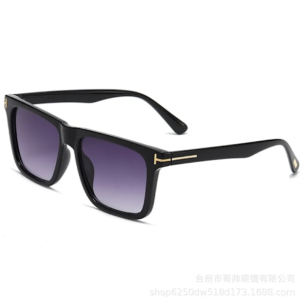 tom brand square solglasögon kvinnor män högkvalitativ estetisk Outdoor Beach glasögon vintage ins Snygga oculos de so uv400 black-gray