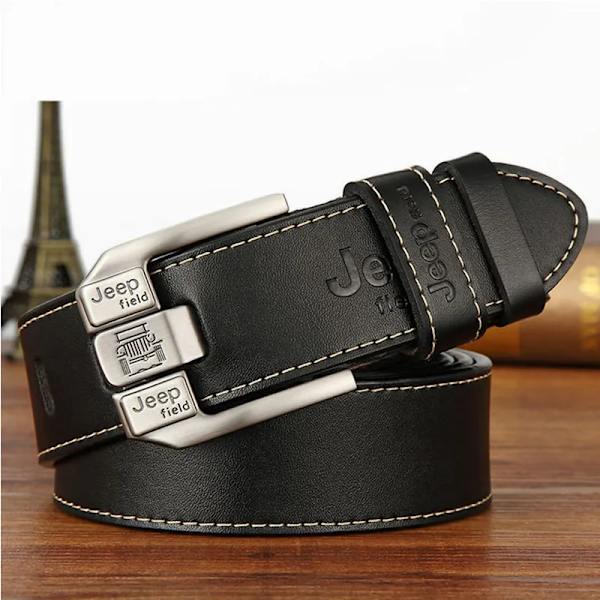 Mode för män Casual äkta läderbälte högkvalitativt nötskinn Retro Pin Spänne Bälte för jeans Herr Design Bruna bälten 3,8 cm Bredd Brown B 100cm