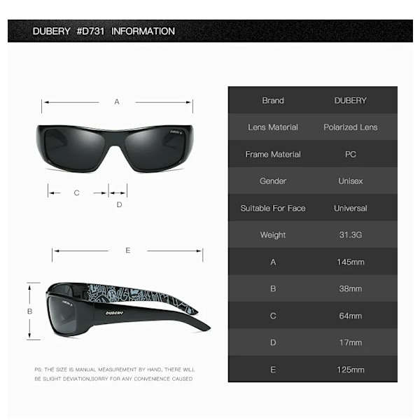 DUBERY Brand Design Herrglasögon Polarized Night Vision Solglasögon Herr Retro Man Solglasögon För Herr UV400 Skärmar 1418 C7 Polarized D1418