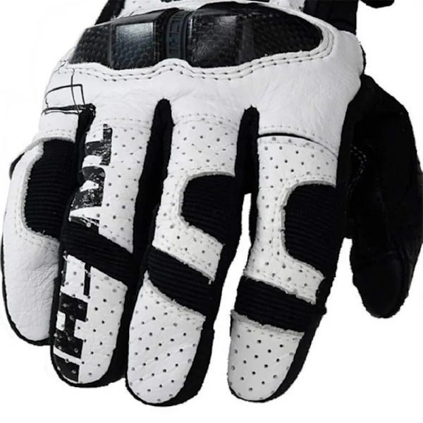 Taichi Rst426 Motorcykel Kolfiberläder Perforerade Handskar Off-Road Motorcykel Racing Mesh Andningsbara Skyddshandskar White Red M