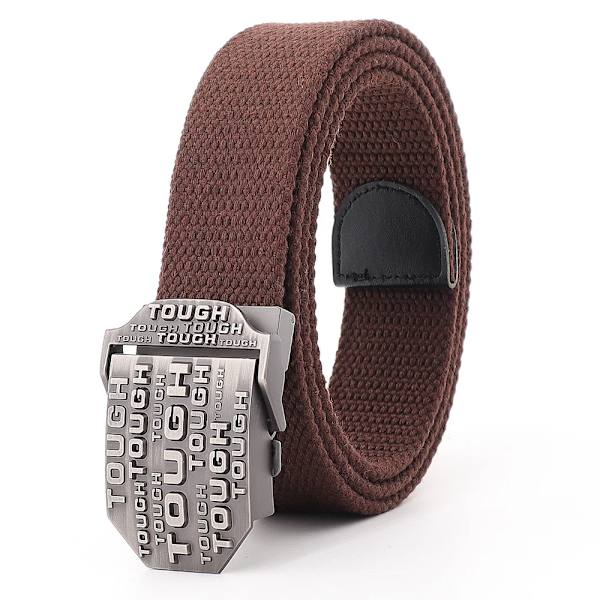 Herrbälten Canvas Herr Högkvalitativ tuff metallspänne Army Militärträning Taktiskt bälte Ny unisex Police Jeans Accessoarer Coffee 130cm