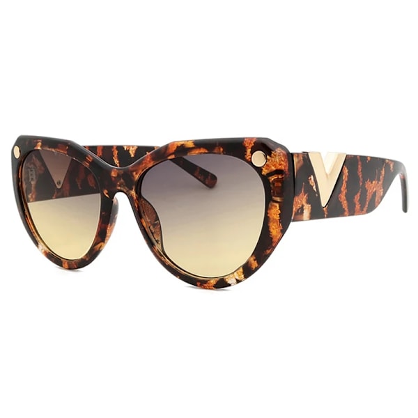 Nytt lyxvarumärke Svarta överdimensionerade solglasögon Dam Raffinerad design Stora stora solglasögon Dammode V Cat Eye Solglasögon Uv400 C6 look picture