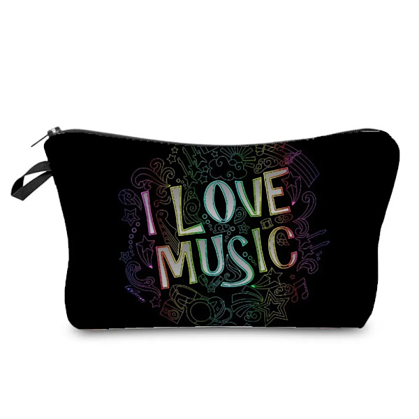Högkvalitativ organizer Bärbart case Piano Gitarrmålning Dam Sminkväska Värmeöverföring Musiknoter Print Kosmetiska väskor hz7341 Music Bag