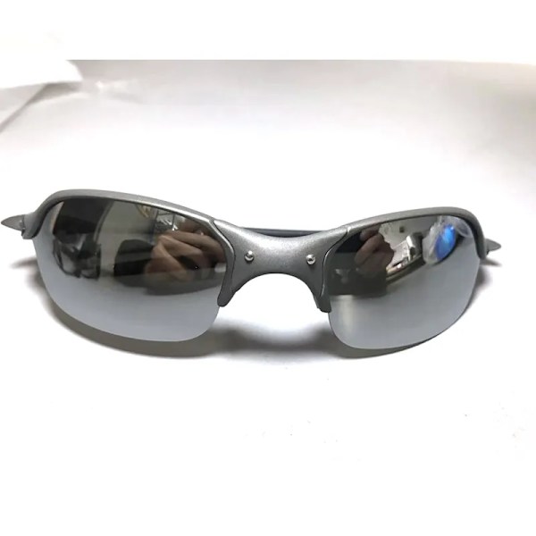 MTB Man Polarized Solglasögon Cykelglasögon UV400 Fiskesolglasögon Metall Cykelglasögon Cykling Glasögon Ridglasögon K-1 Silver