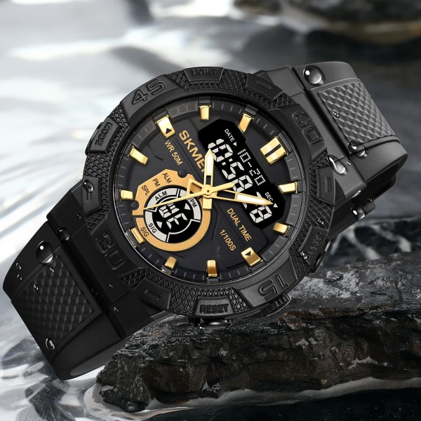 SKMEI Multifunktionell LED-ljus Digital Watch Herr Casual Stoppur Clendar Clock 50M Vattentät Armbandsur reloj hombre color 1