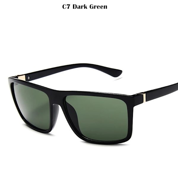 2023 Solglasögon herr Klassiska fyrkantiga solglasögon Brand Design UV400 skydd Shades oculos de sol hombre glasögon Driver DarkGreen MULTI