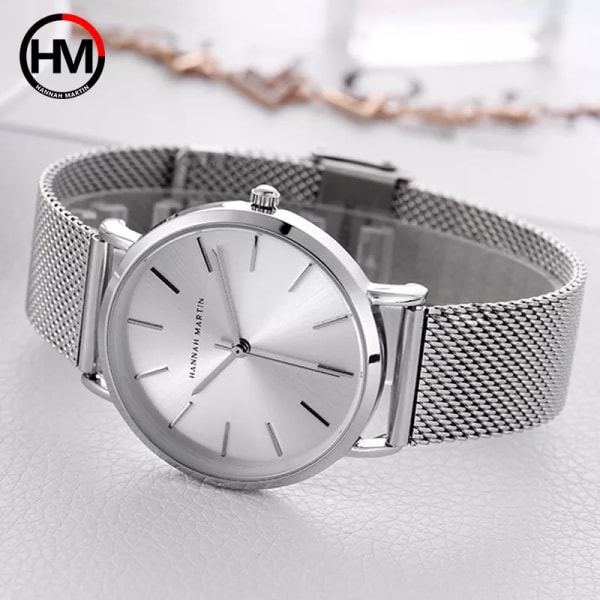 Watch Lyxmärke Quartz Damklänningar Armbandsur Silver Steel Mesh Watch 36mm vattentät klocka Xfcs gold white