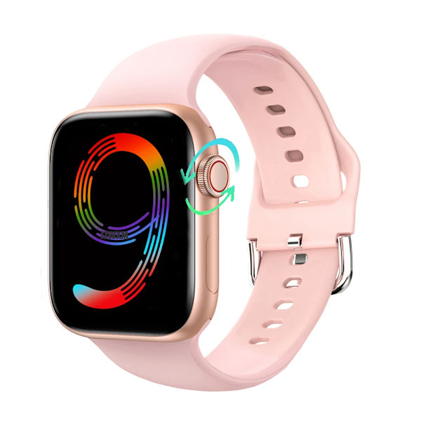 IWO Series 9 Smart Watch I9 Pro Max Trådlös laddning Bluetooth -samtal Sport Sömnpuls Män Kvinna Smartwatch För Apple-telefon Pink B Strap With Original Box
