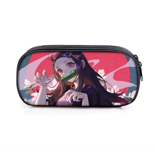 Anime Demon Slayer Kimetsu No Yaiba Canvas Case Pennfodral Dragkedja Sminkväska Pen Brevpapper Väska catoon Pennlåda qbbguimie05