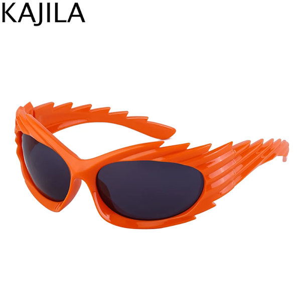 Spike Rectangle Solglasögon Dam Män Y2K Sports Star Solglasögon Lyxmärke Svart Retro Punk 2000-talsglasögon UV400 C3 Orange Gray With screwdriver