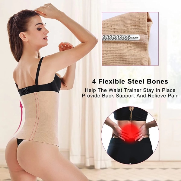 2-i-1-band Body Shaper Waist trainer Magplastik Bälte Bantning Shapewear gördel Efter förlossning magåterställning waist trainer Black L