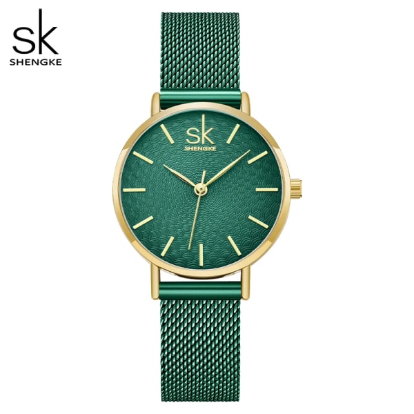 SK Super Slim Sliver Mesh klockor i rostfritt stål Dam Top Märke Lyx Casual Clock Dam Watch Lady Relogio Feminino black 2