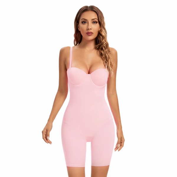 Bygelbody Dammodebyxor Naken Skinny Jumpsuit Black Bodys Sexig Playsuit Shapewear Bodycon Body Shaper Pink M