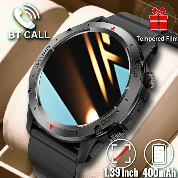 NX9 Rugged Smart Watches Herr för Android Huawei Ios Vattentäta klockor 1,39'' HD Fitness Tracker Bluetooth Ring Smartwatch blue