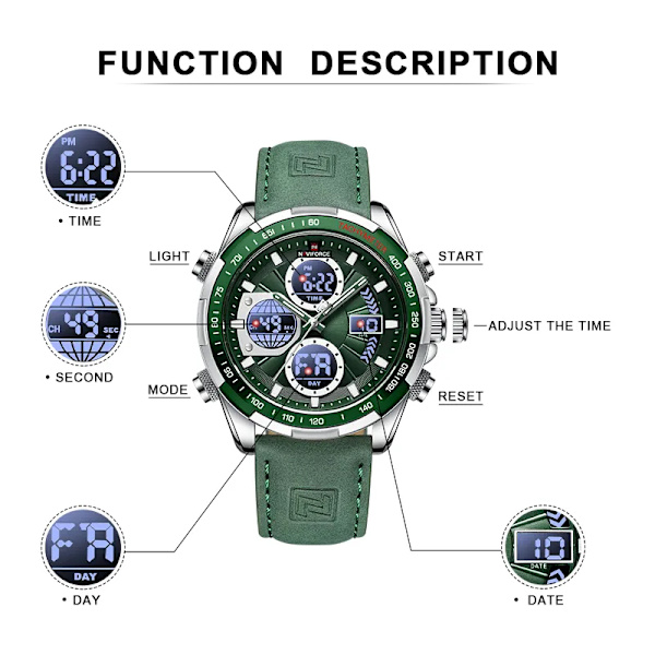 Nya NAVIFORCE mode militärklockor för män lyxiga original watch ​Vattentät kvarts armbandsur Gåva RGBEBE-BOX